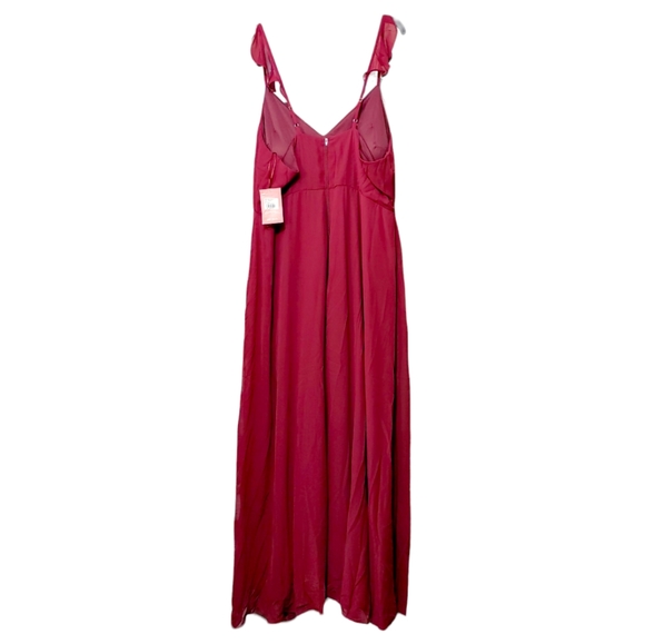 Birdy Grey Adelle Chiffon Cabernet Red Bridesmaid Dress Women's Plus Size 2X - Picture 8 of 13